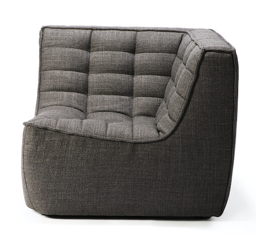 Ethnicraft - N701 Sofa - Ecke, Dunkelgrau