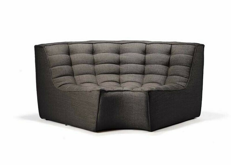 Ethnicraft - N701 Sofa - runde Ecke, Dunkelgrau