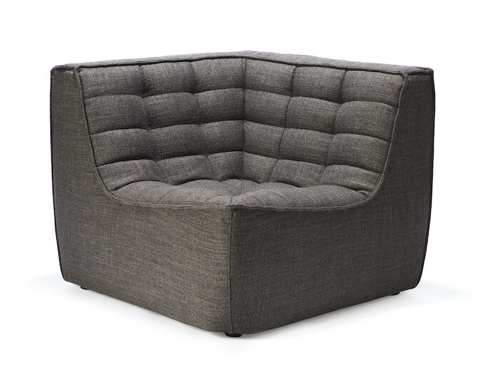 Ethnicraft - N701 Sofa - Ecke, Dunkelgrau