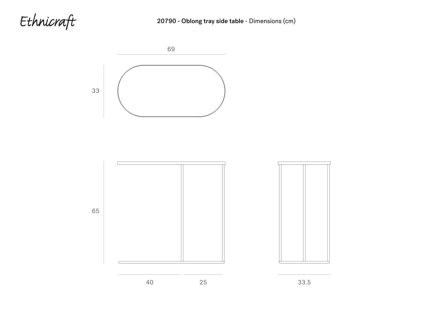 Ethnicraft - Beistelltisch - oval, M