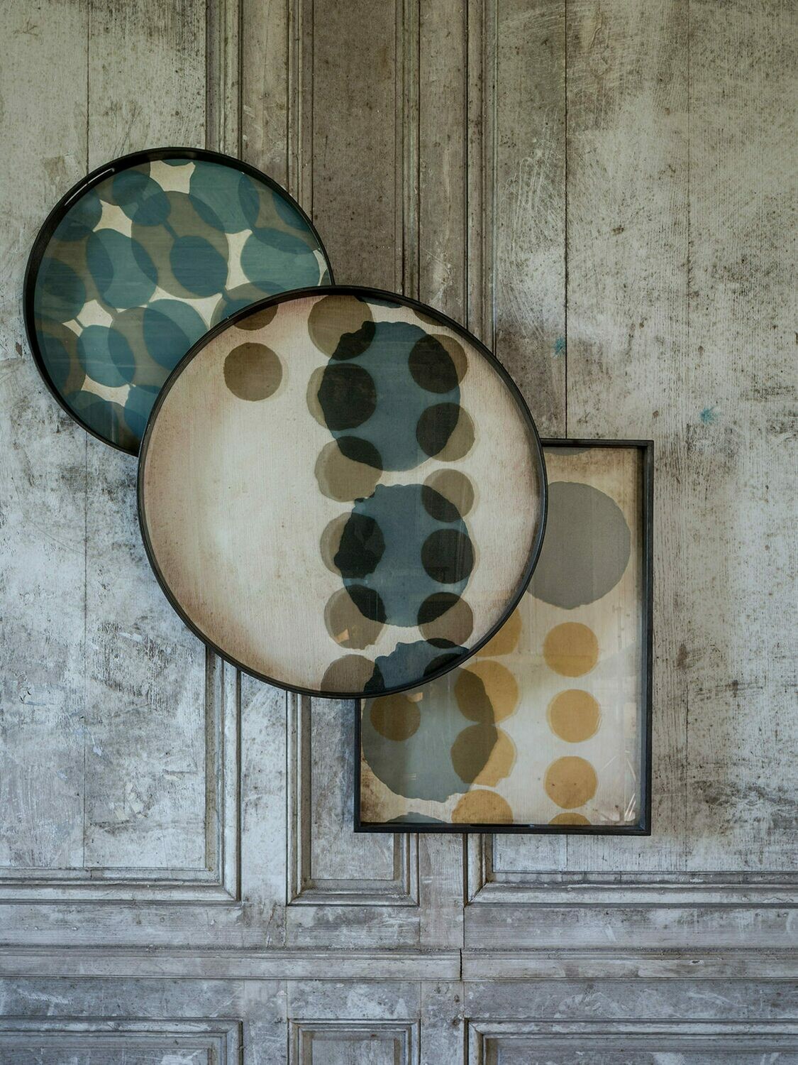 Ethnicraft - Tablett rund, 48cm - Glas, Connected Dots