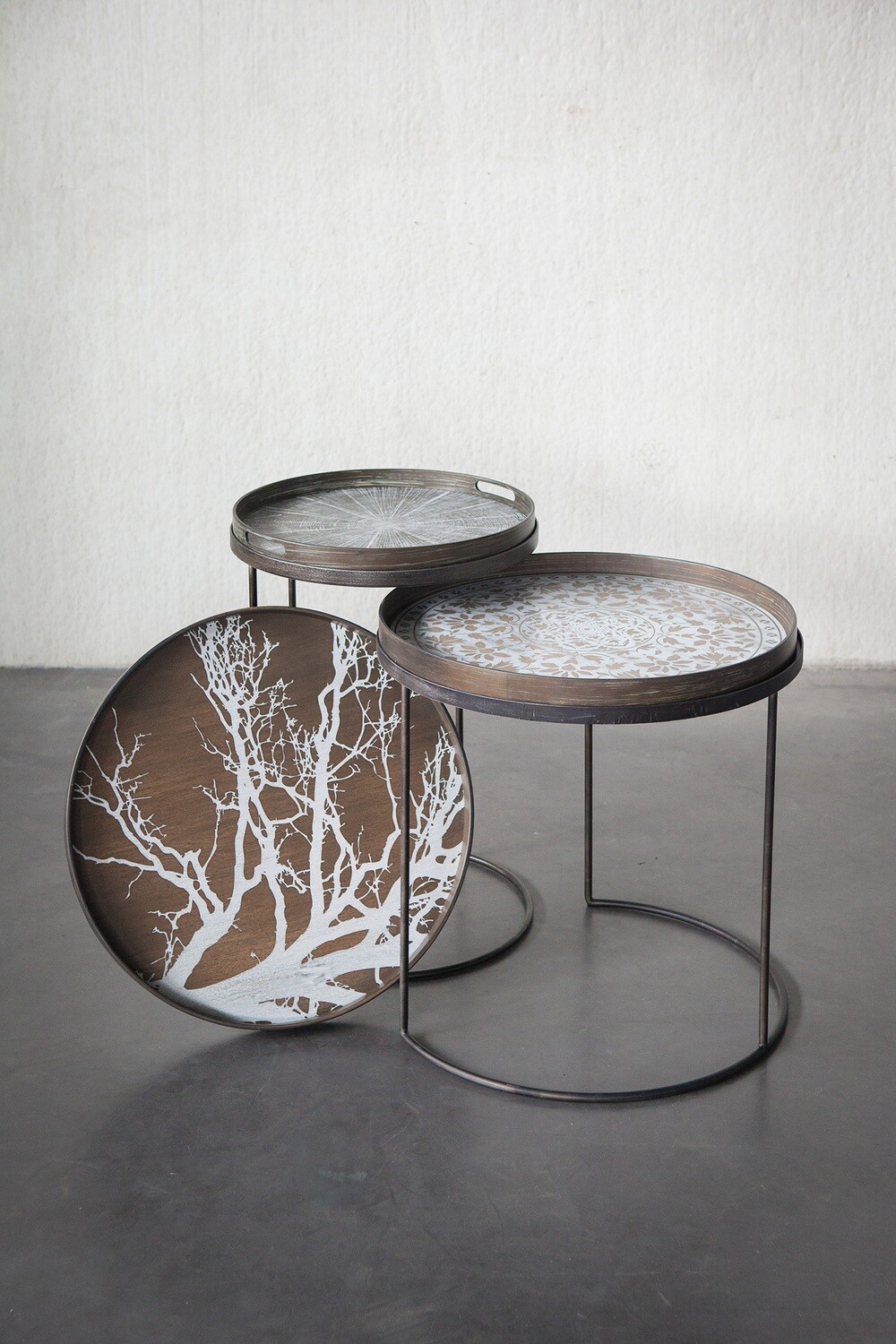 Ethnicraft - Tablett rund, 61cm - Holz, White Tree