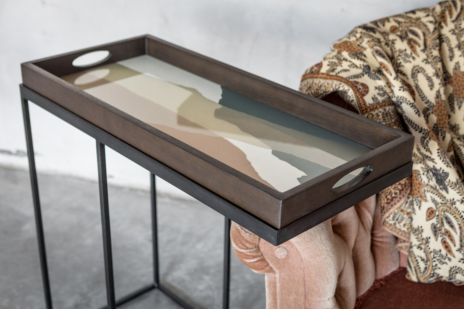 (Sale) Tablett rechteckig, M - Glas, Slate Wabi Sabi