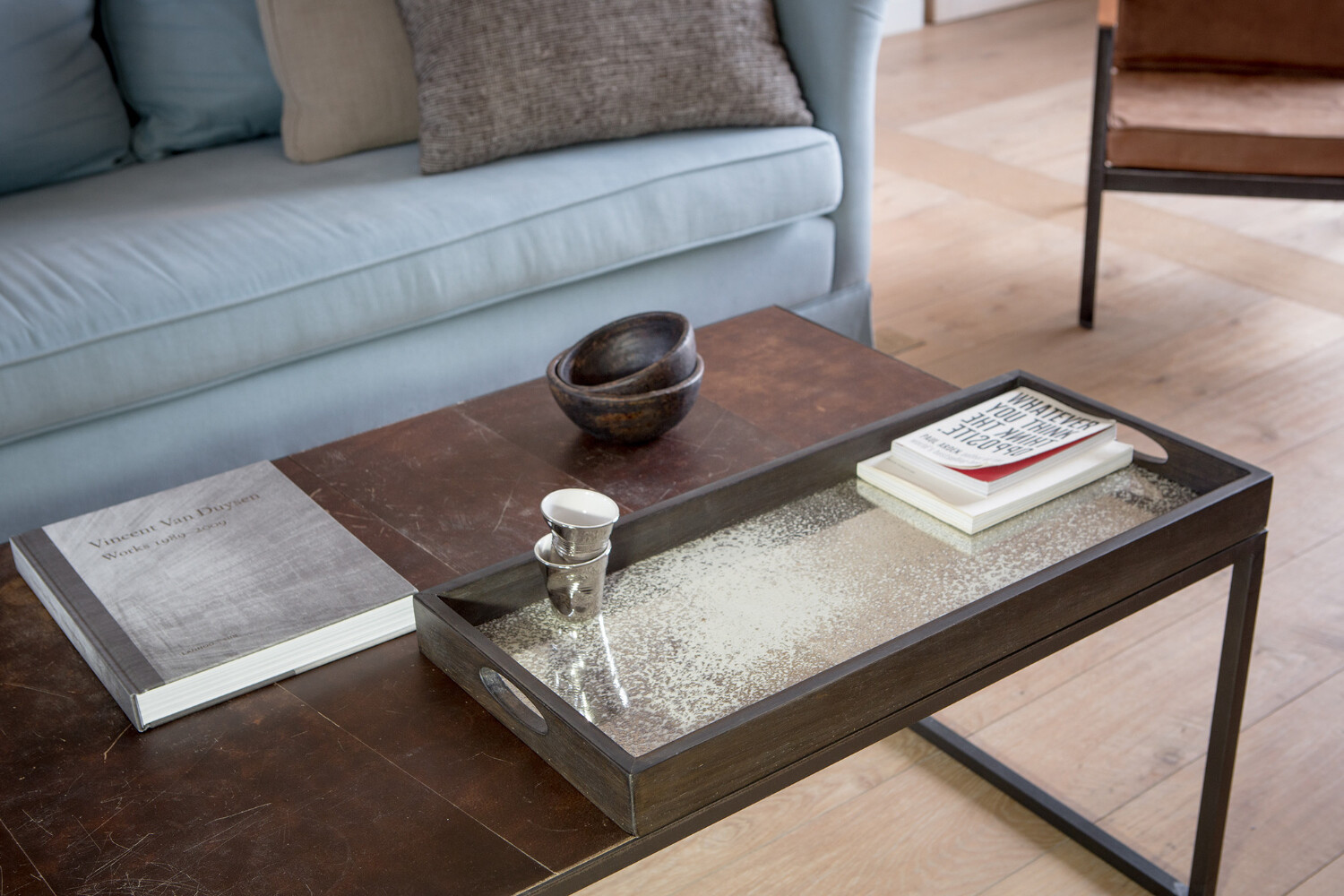 (Sale) Tablett rechteckig, M - Spiegelglas, Frost