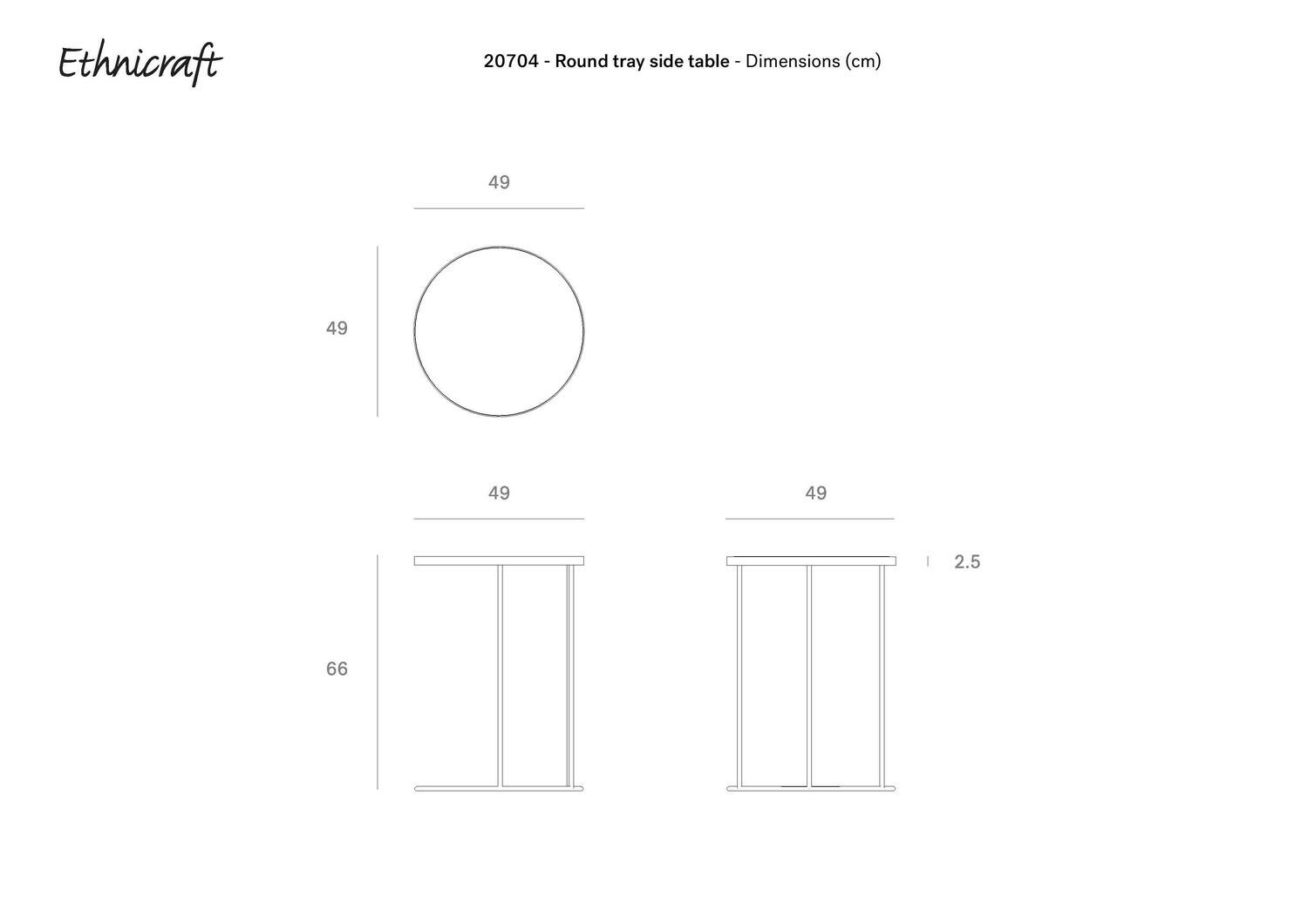 Ethnicraft - Beistelltisch - rund, S