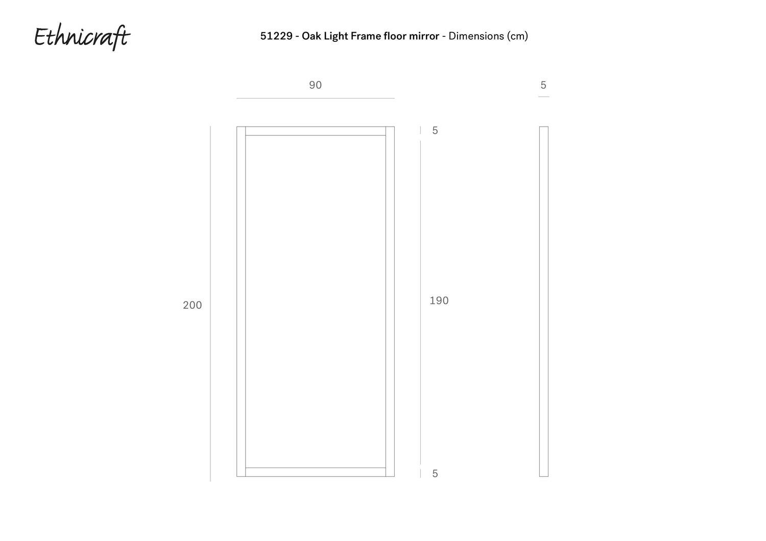 Ethnicraft - Bodenspiegel Light Frame - Eiche