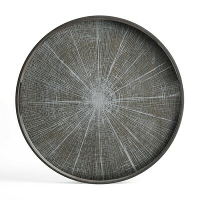 Tablett rund, 48cm - Holz, White Slice