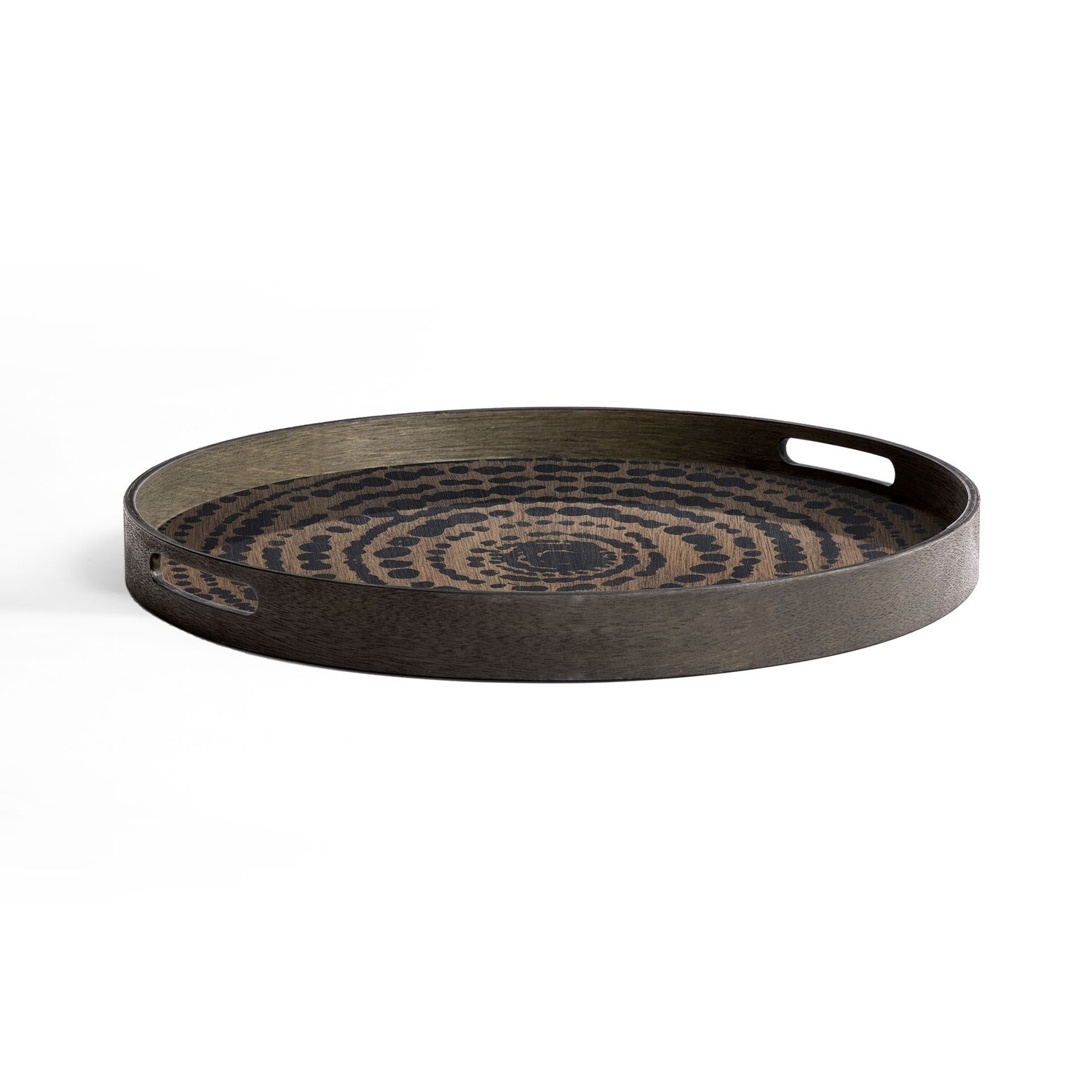 Ethnicraft - Tablett rund, 48cm - Holz, Black Beads