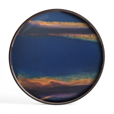 Tablett rund, 48cm - Glas, Indigo Organic Tablett rund, 48cm - Glas, Indigo Organic