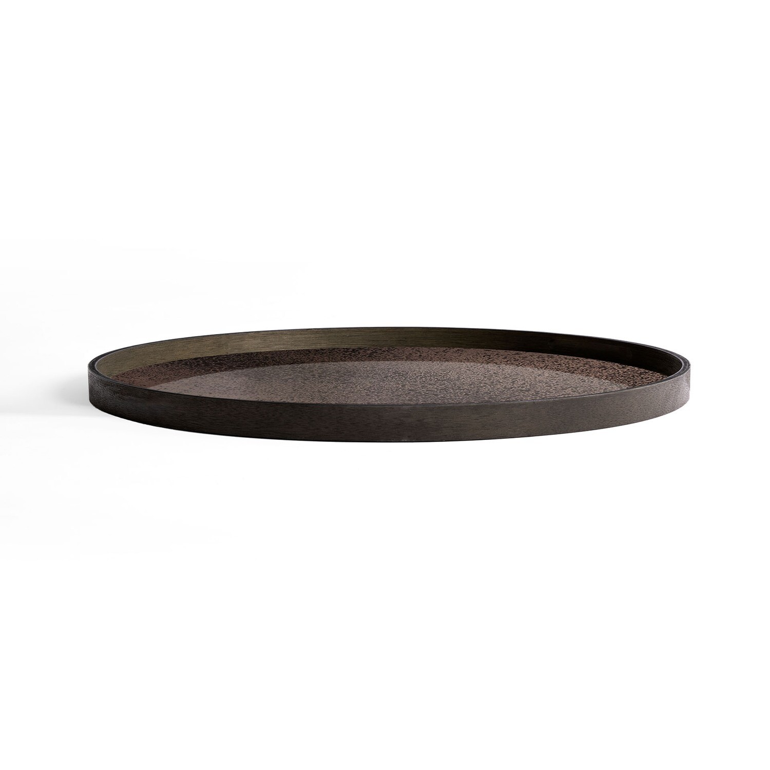 Ethnicraft - Tablett rund, 92cm - Spiegelglas, Bronze Heavy Aged