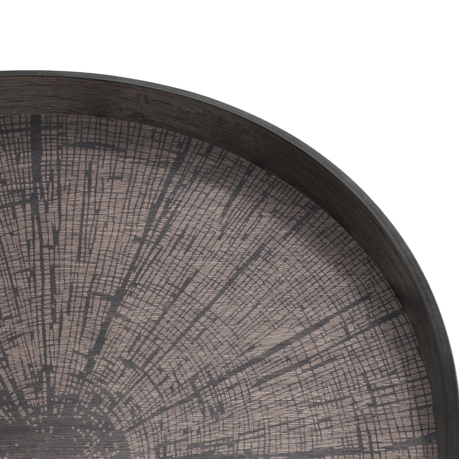 Ethnicraft - Tablett rund, 92cm - Holz, Black Slice