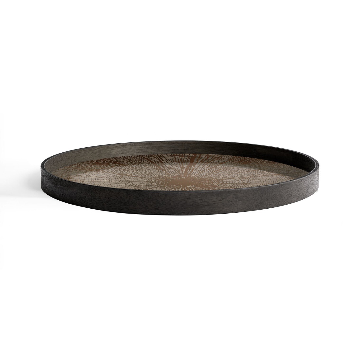 Ethnicraft - Tablett rund, 61cm - Spiegelglas, Bronze Slice