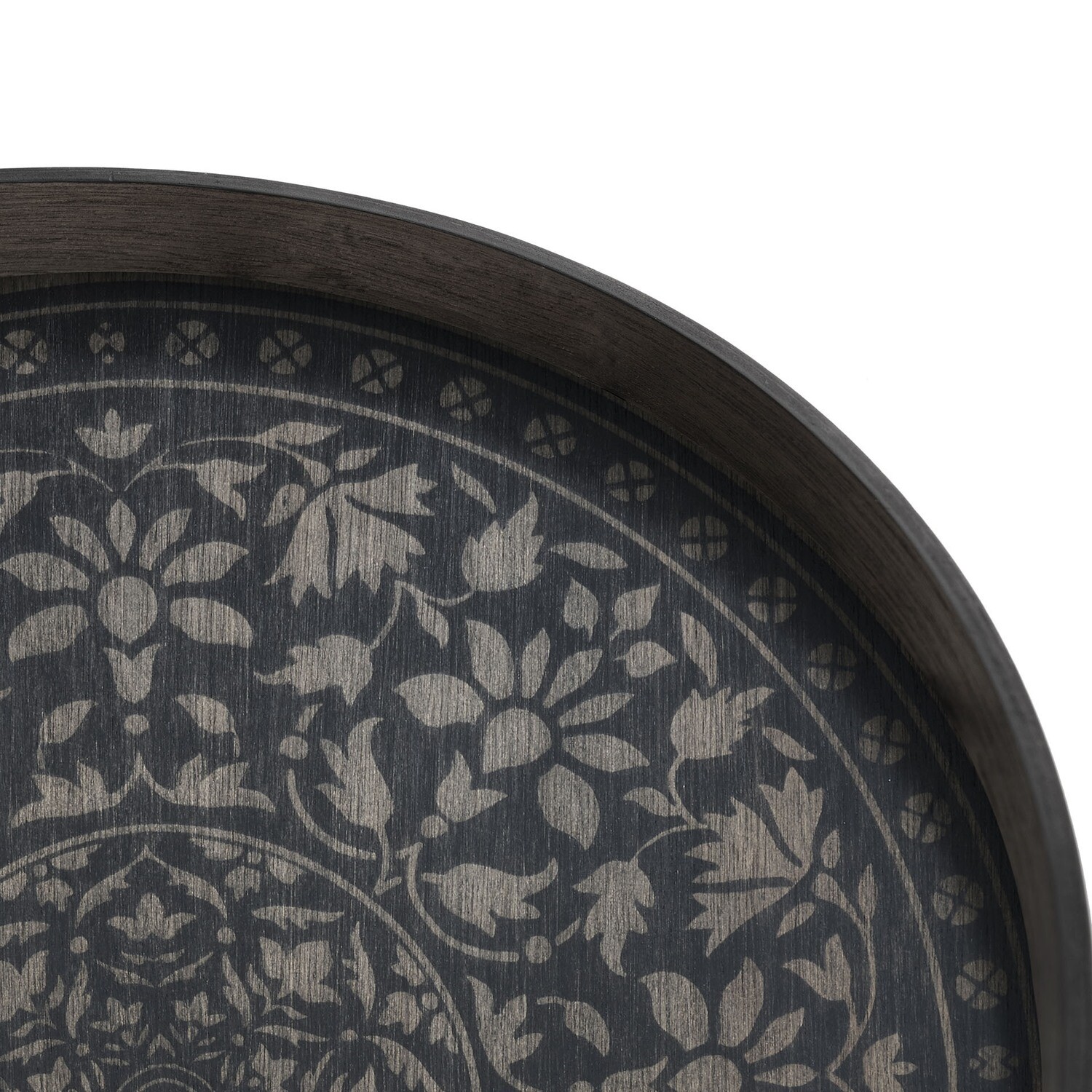 Ethnicraft - Tablett rund, 61cm - Holz, Black Marrakesh