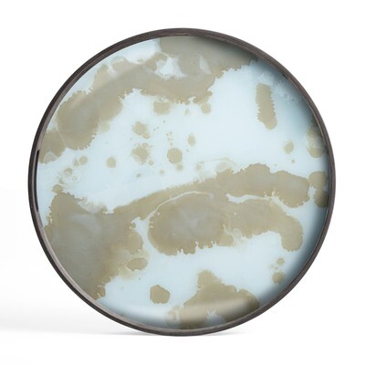 Tablett rund, 48cm - Glas, Gold Mist Organic