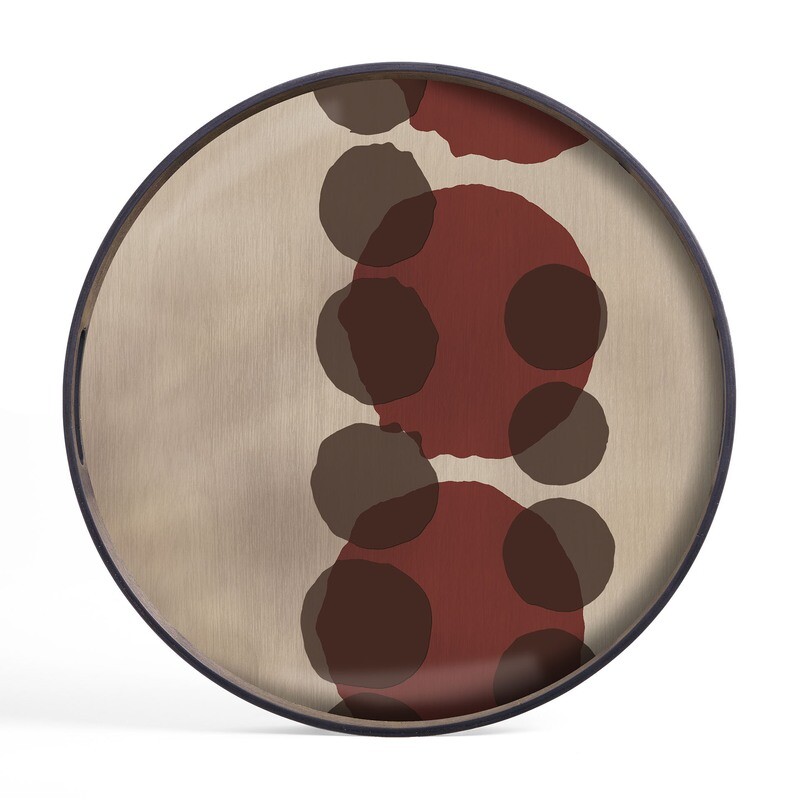 Ethnicraft - Tablett rund, 48cm - Glas, Pinot Layered Dots