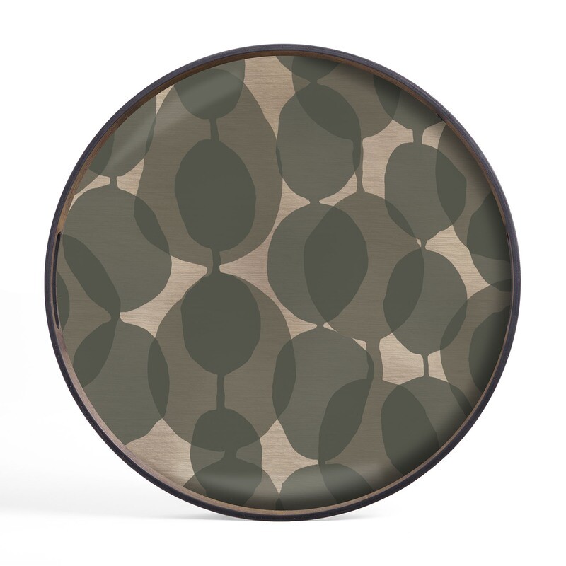 Ethnicraft - Tablett rund, 48cm - Glas, Connected Dots