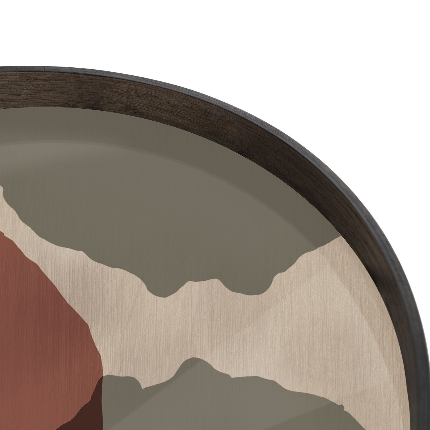 Ethnicraft - Tablett rund, 61cm - Glas, Overlapping Dots
