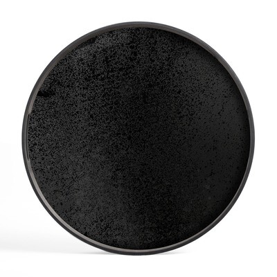 Tablett rund, 48cm - Spiegelglas, Charcoal Heavy Aged Tablett rund, 48cm - Spiegelglas, Charcoal Heavy Aged