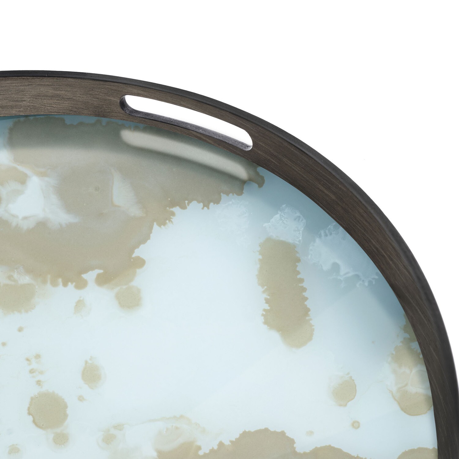 Ethnicraft - Tablett rund, 48cm - Glas, Gold Mist Organic