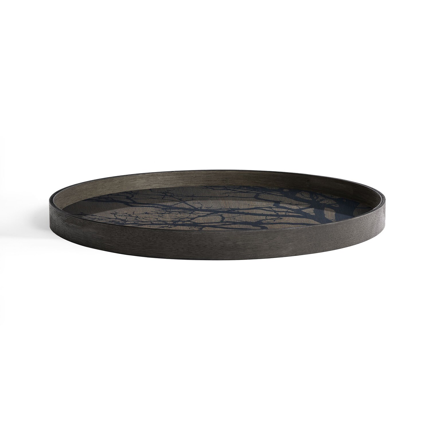 Ethnicraft - Tablett rund, 61cm - Holz, Black Tree