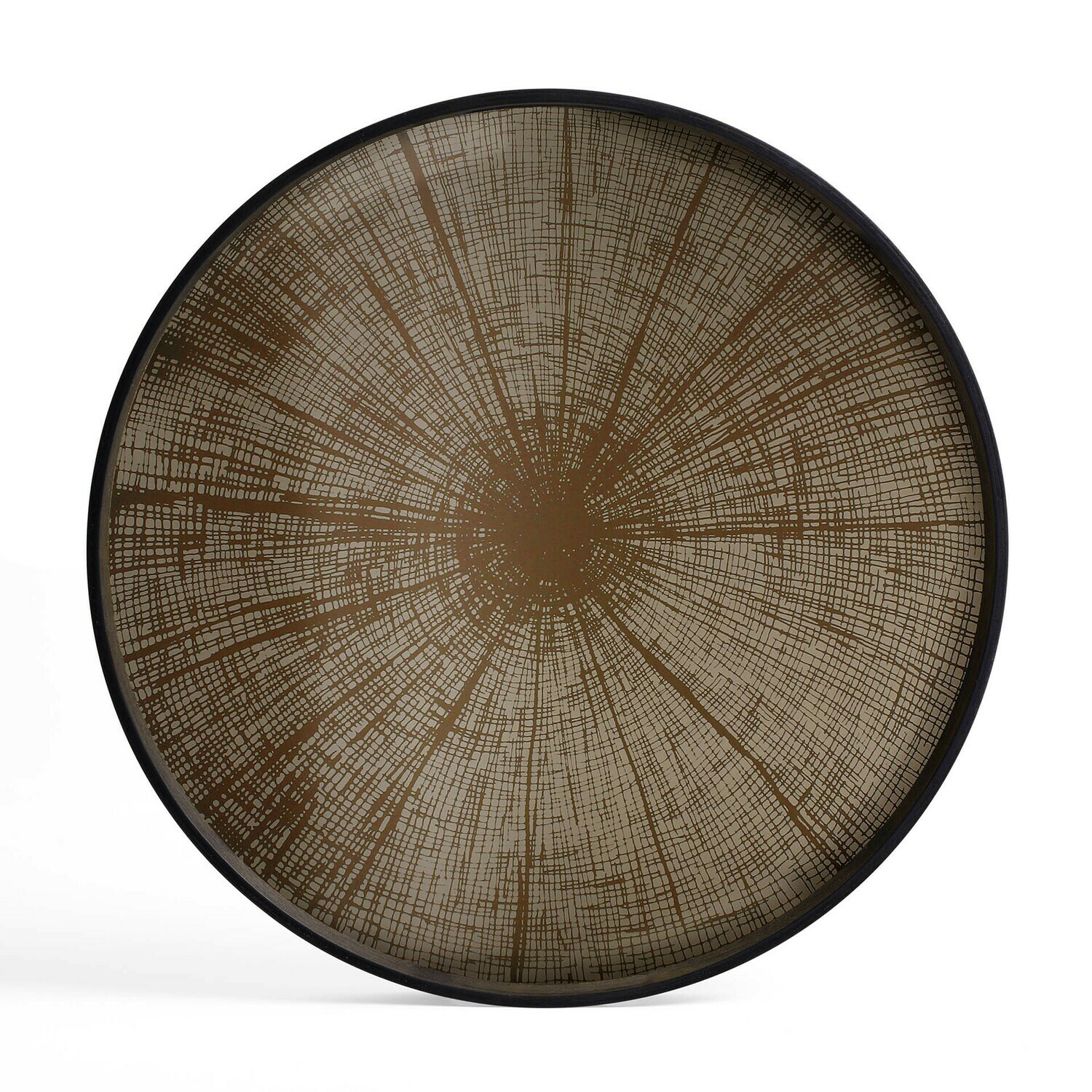 Ethnicraft - Tablett rund, 61cm - Spiegelglas, Bronze Slice