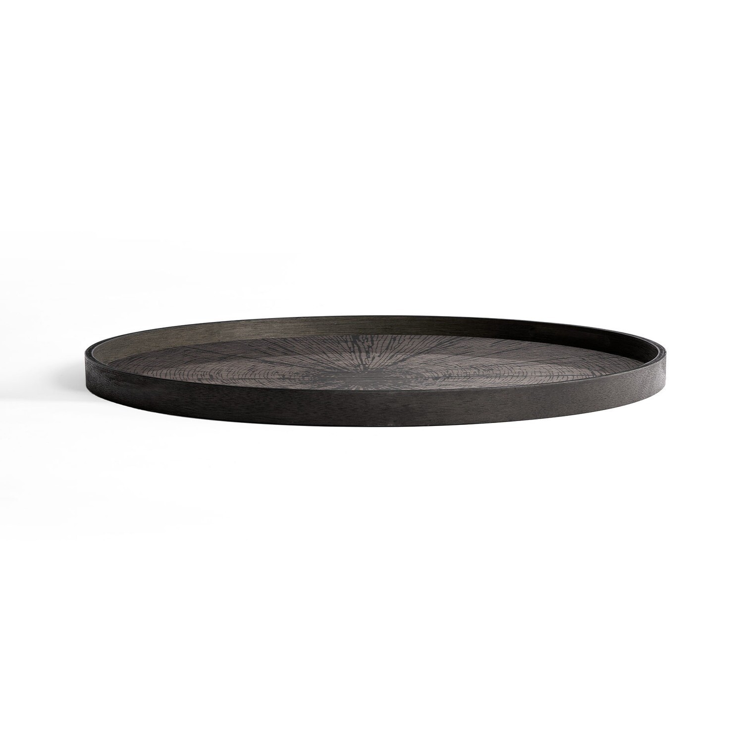 Ethnicraft - Tablett rund, 92cm - Holz, Black Slice