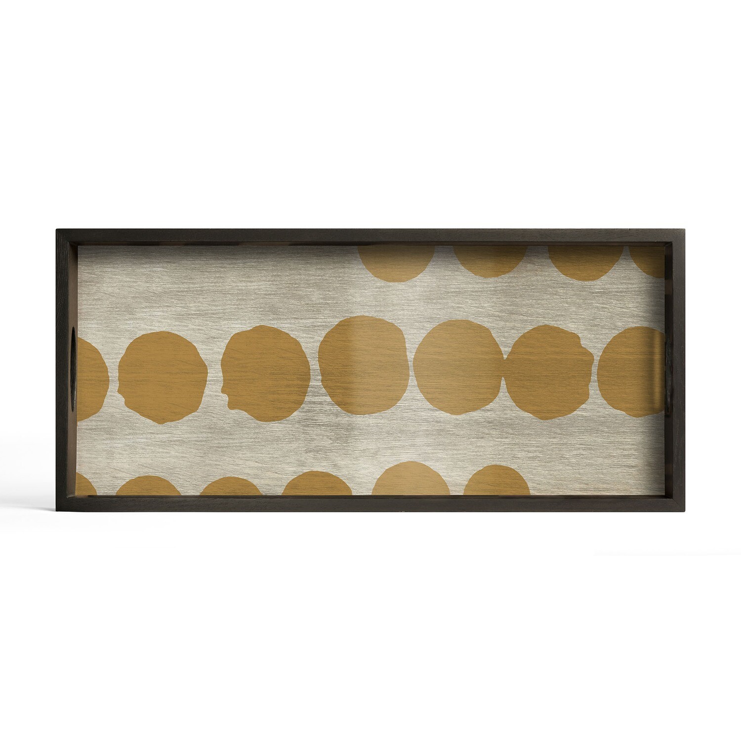 (Sale) Tablett rechteckig, M - Spiegelglas, Sienna Dots