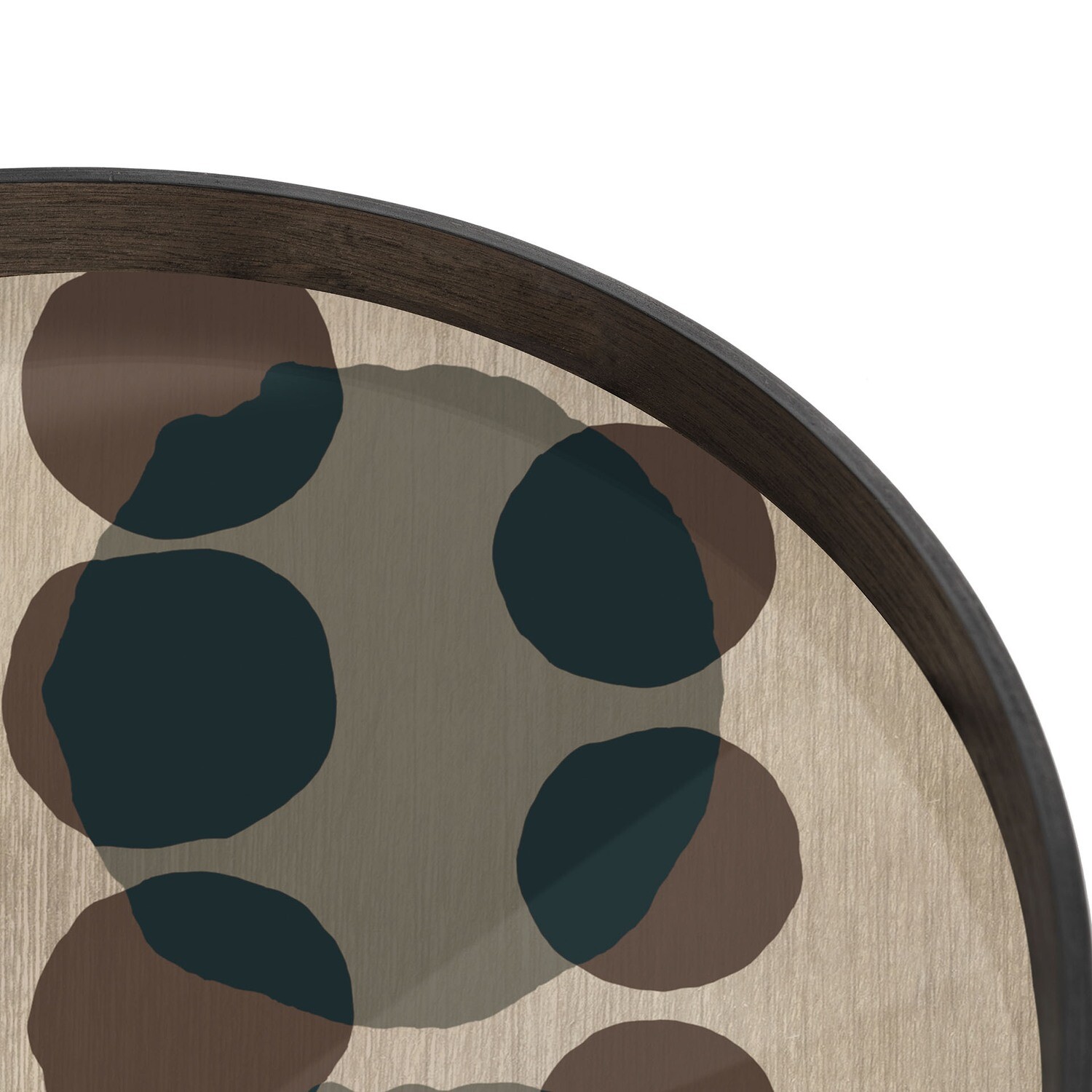 Ethnicraft - Tablett rund, 61cm - Glas, Slate Layered Dots