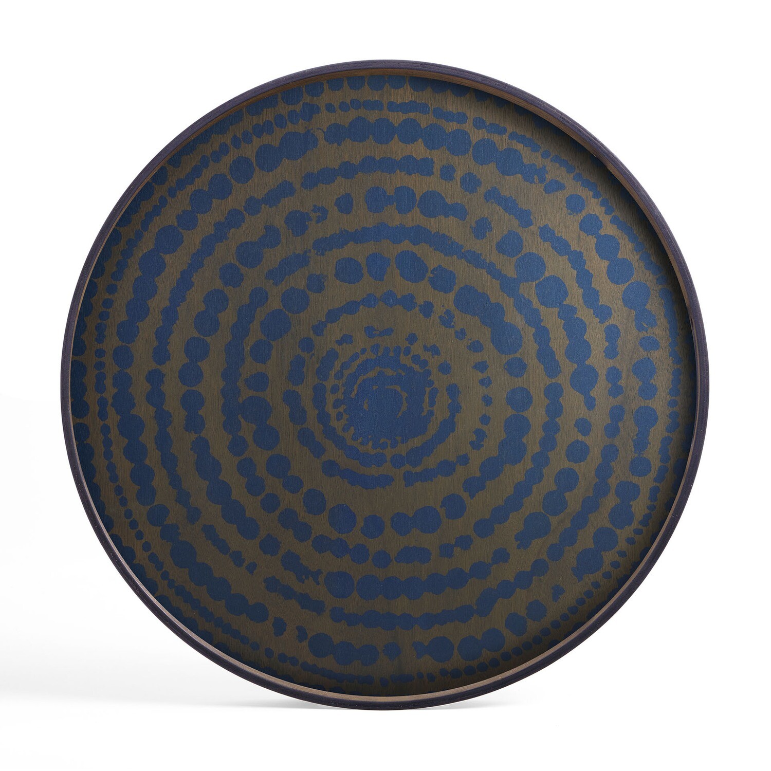 Ethnicraft - Tablett rund, 92cm - Holz, Stained Beaded Circle