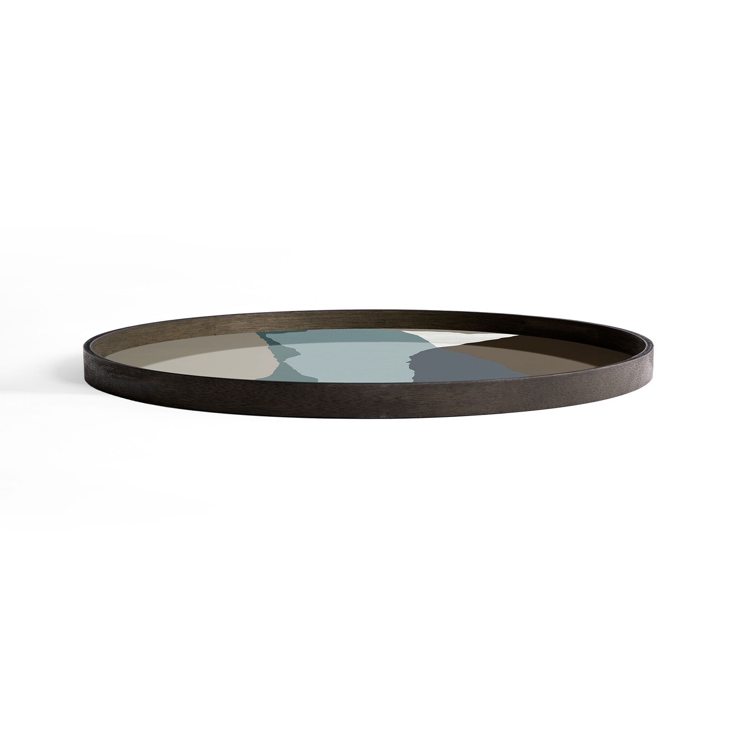 Ethnicraft - Tablett rund, 92cm - Glas, Graphite Wabi Sabi