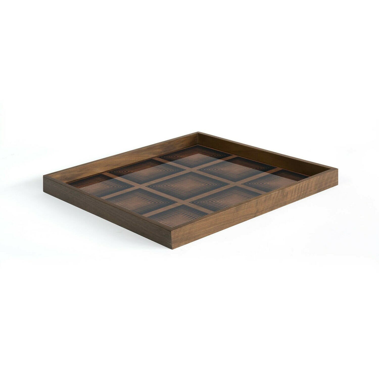 Ethnicraft - Tablett quadratisch, 51cm - Glas, Ink Squares