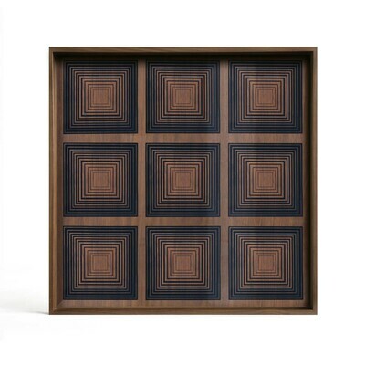 Ethnicraft - Tablett quadratisch, 51cm - Glas, Ink Squares