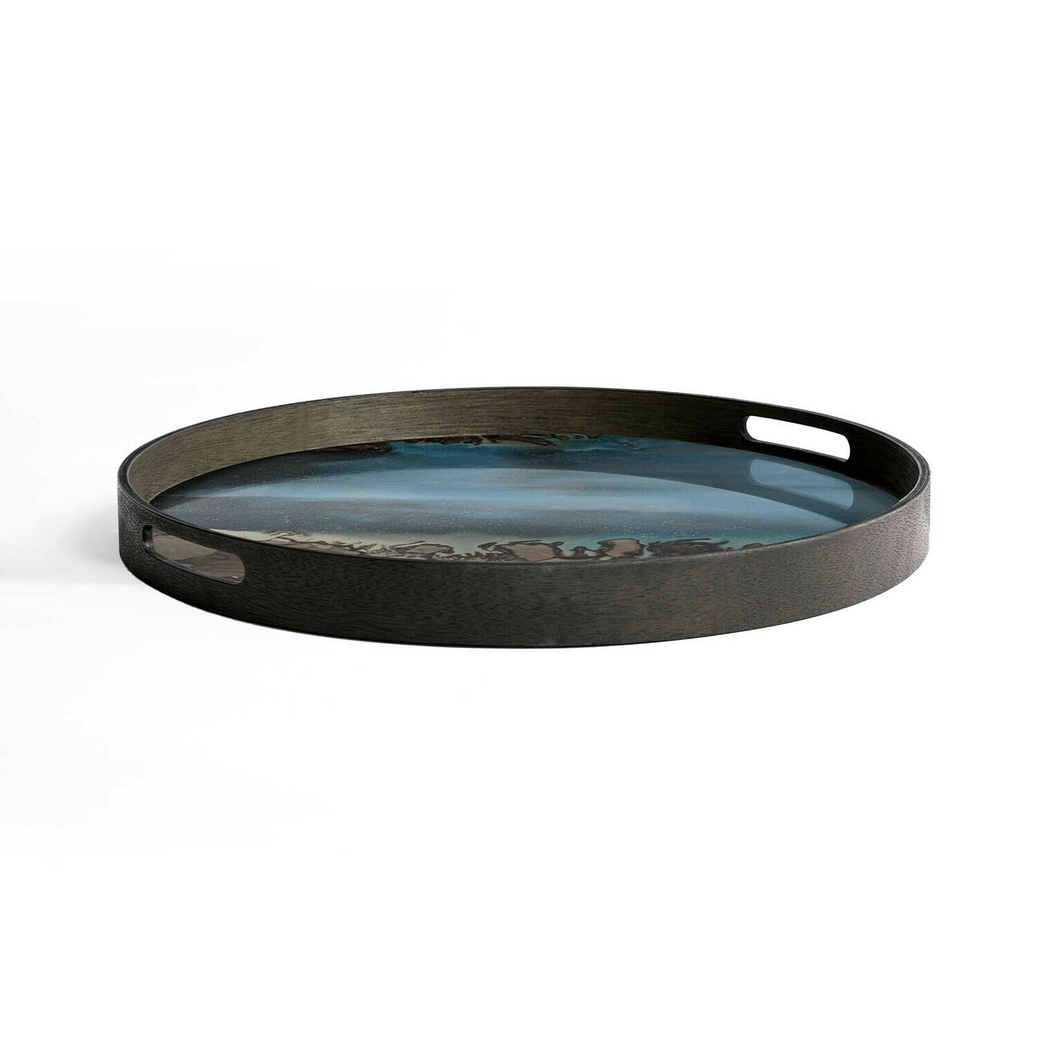 Ethnicraft - Tablett rund, 48cm - Glas, Slate Organic