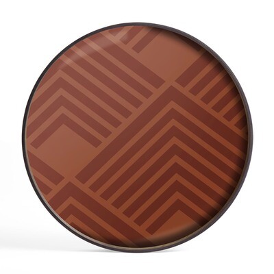 Tablett rund, 61cm - Glas, Orange Chevron Tray Tablett rund, 61cm - Glas, Orange Chevron Tray