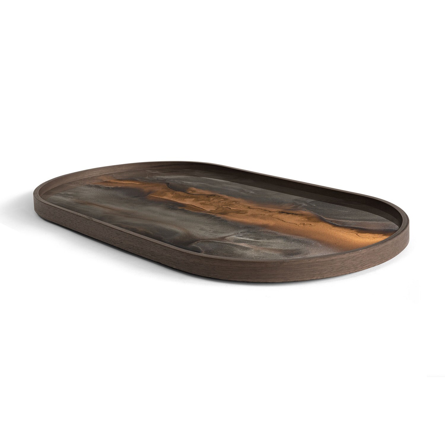 Ethnicraft - Tablett oval, M - Glas, Bronze Organic