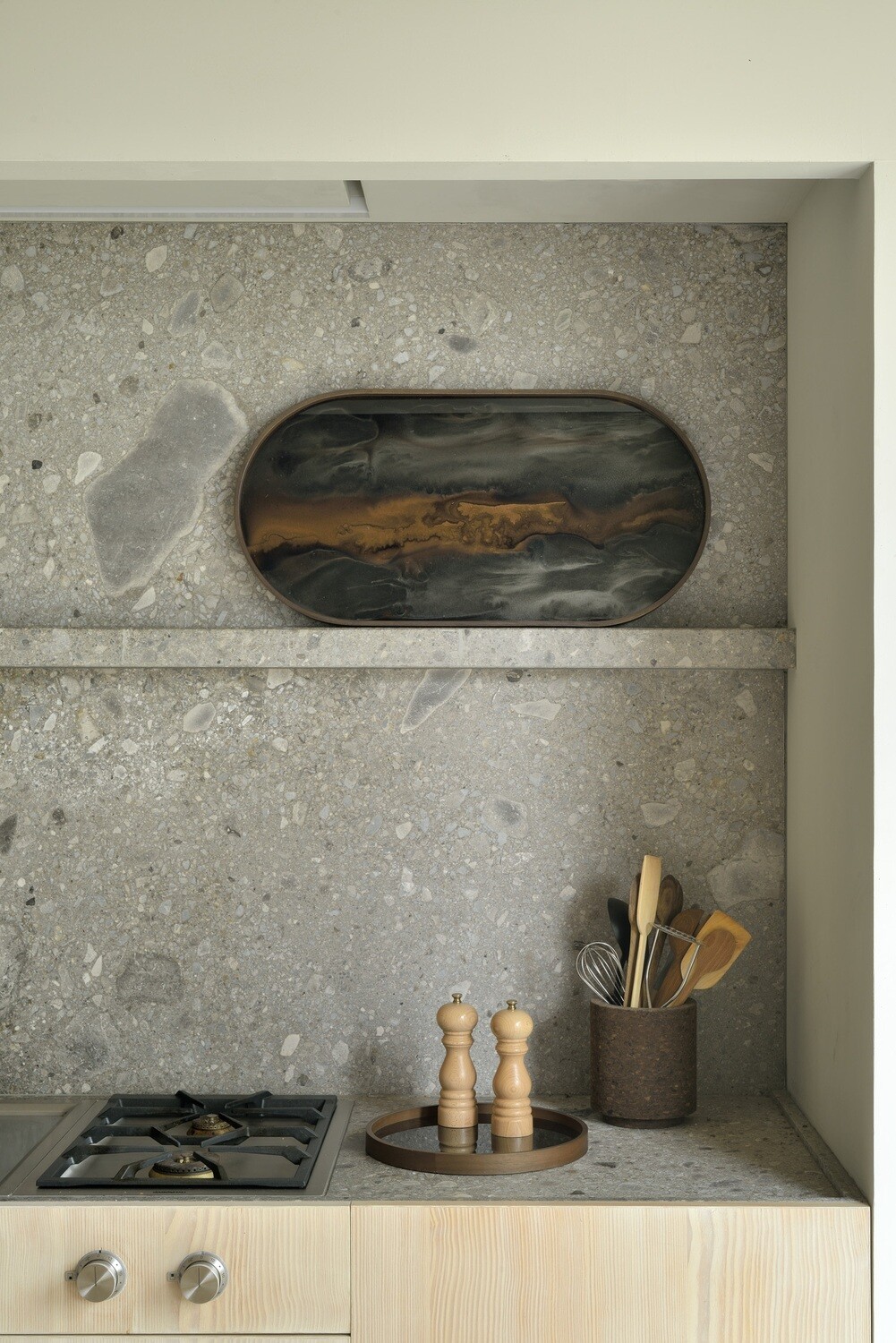 Ethnicraft - Tablett oval, M - Glas, Bronze Organic