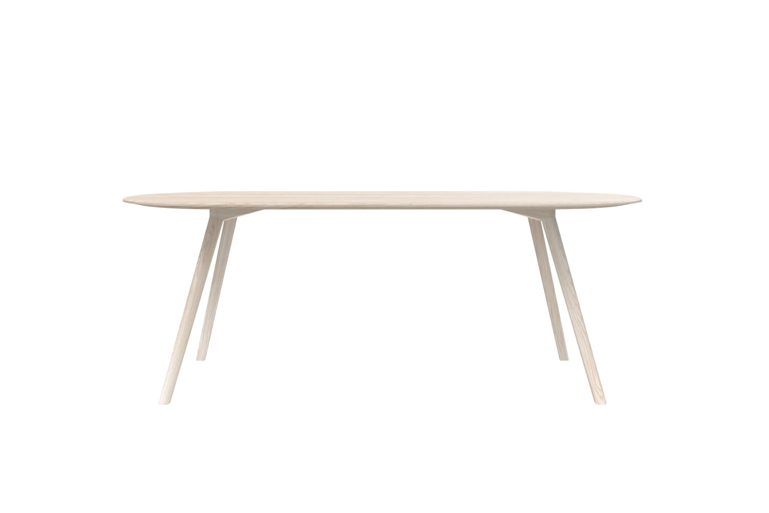 OUT - MEYER Tisch - abgerundet, Farbe: Esche - gewachst mit Weisspigment, Grösse: Large - 200cm x 92cm