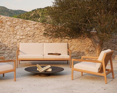 Jack Sofa Outdoor 1 Sitzer - Teak, off white Jack Sofa Outdoor 1 Sitzer - Teak, off white