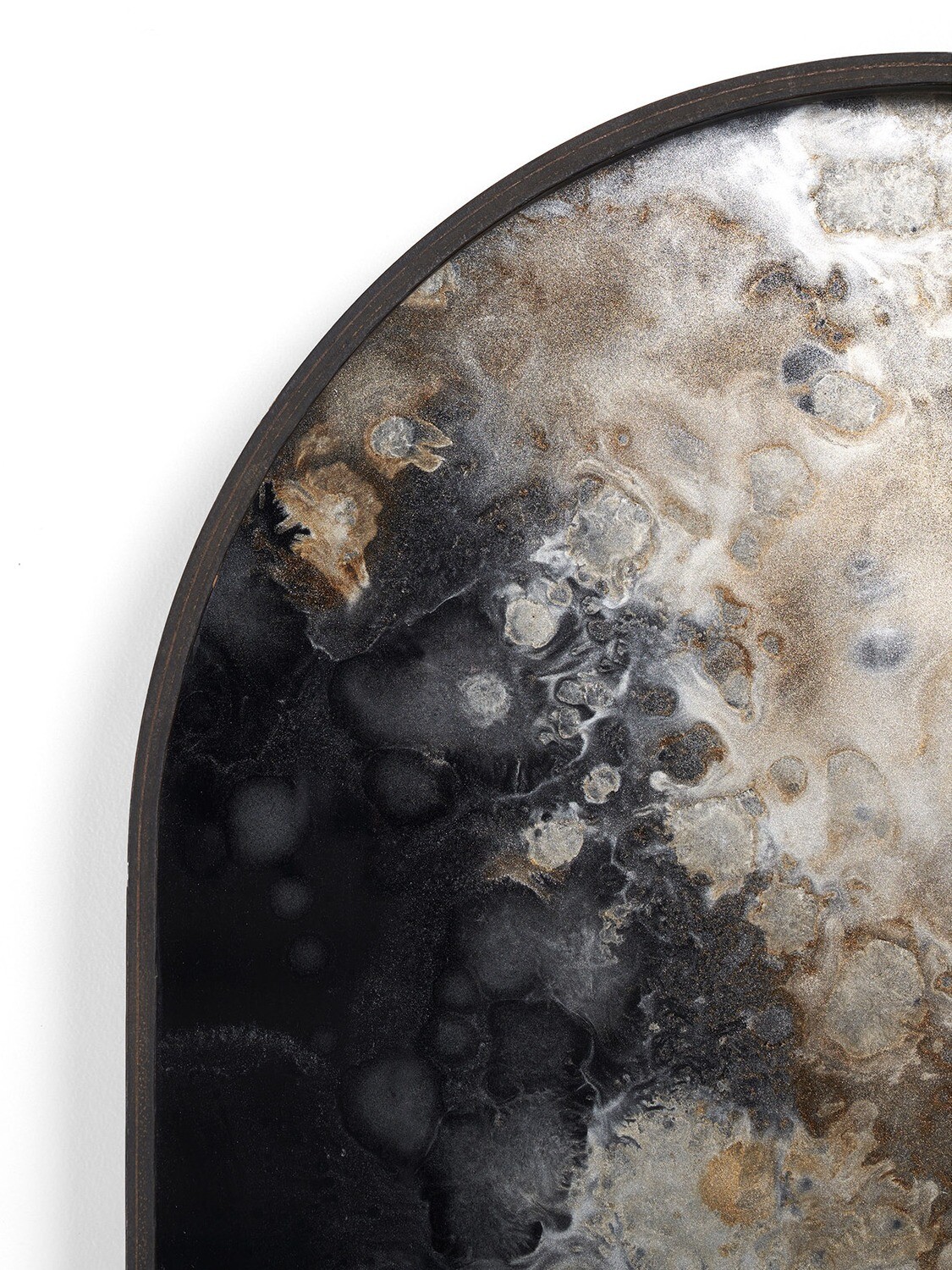 Ethnicraft - Tablett oval, M - Glas, Black Organic