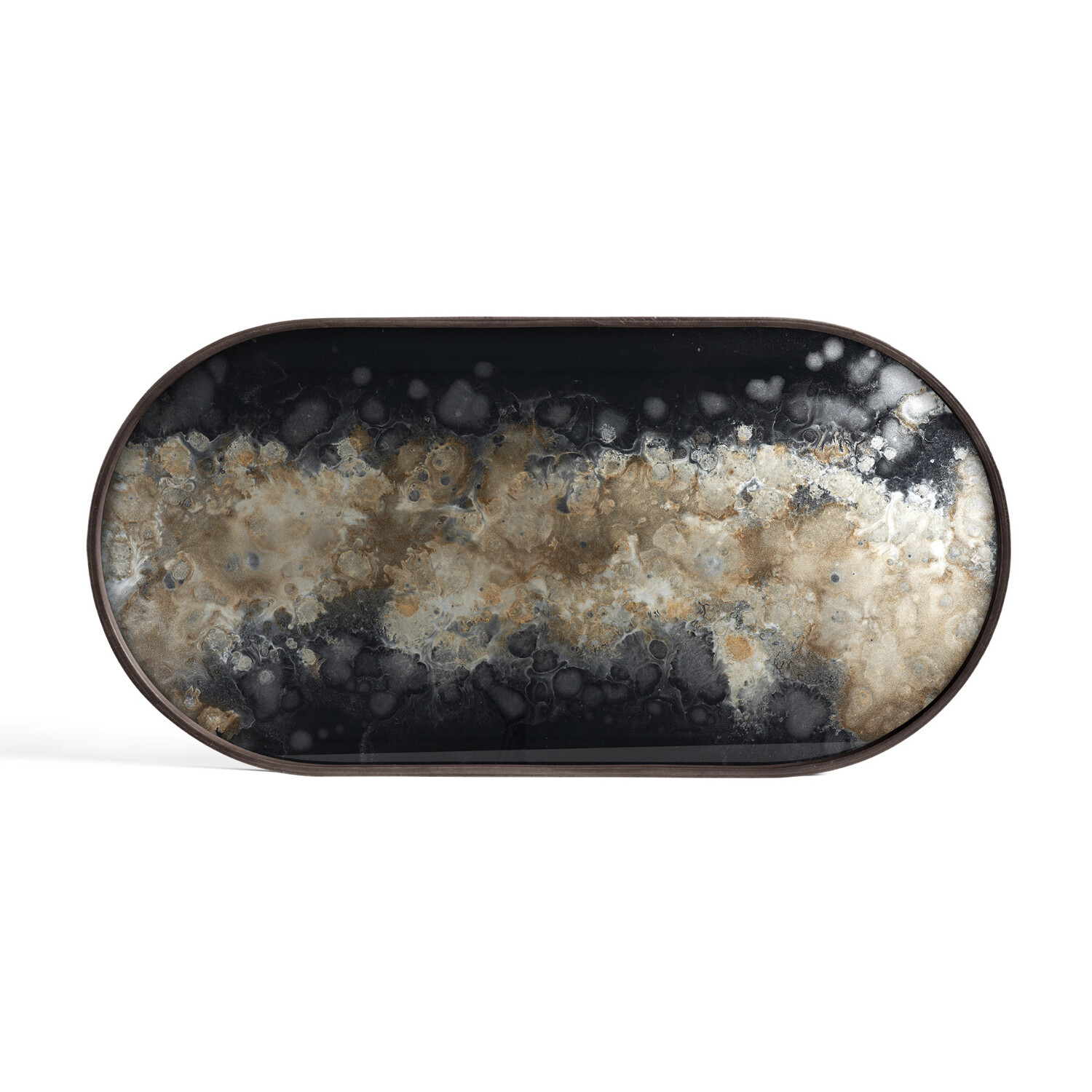 Ethnicraft - Tablett oval, M - Glas, Black Organic