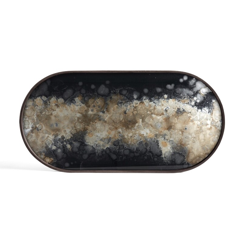 Ethnicraft - Tablett oval, M - Glas, Black Organic