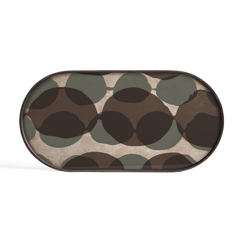 Ethnicraft - Tablett oval, M - Glas, Connected Dots