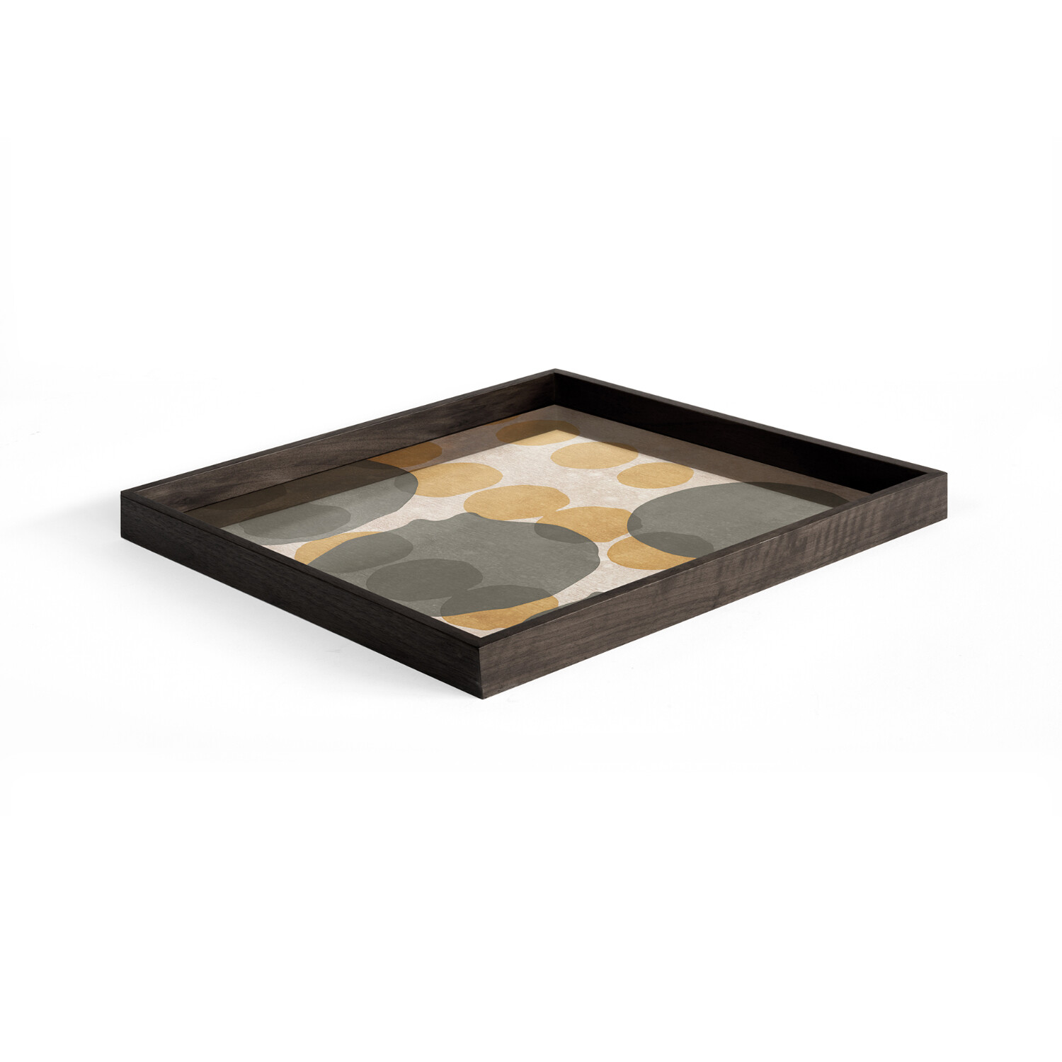 Ethnicraft - Tablett quadratisch, 51cm - Glas, Cinnamon Layered Dots