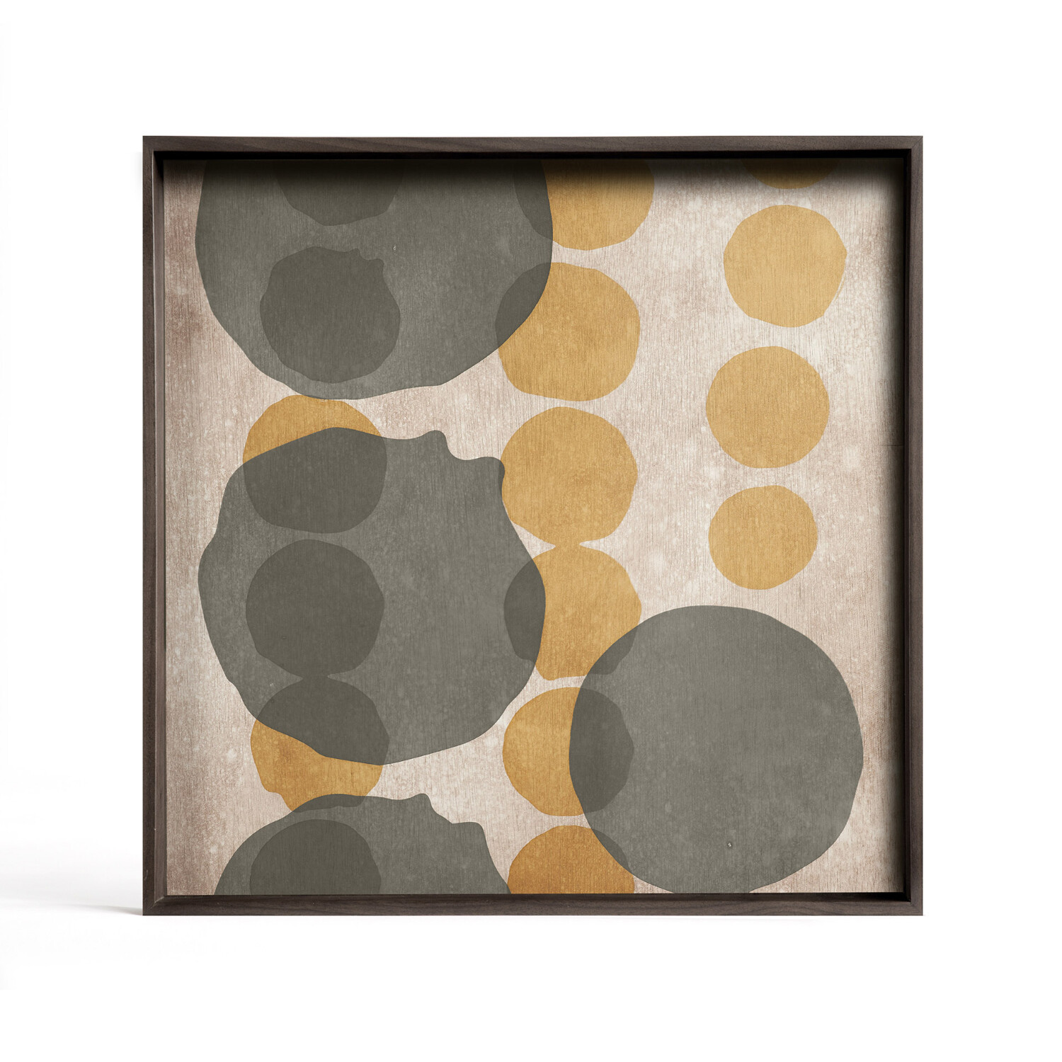Ethnicraft - Tablett quadratisch, 51cm - Glas, Cinnamon Layered Dots