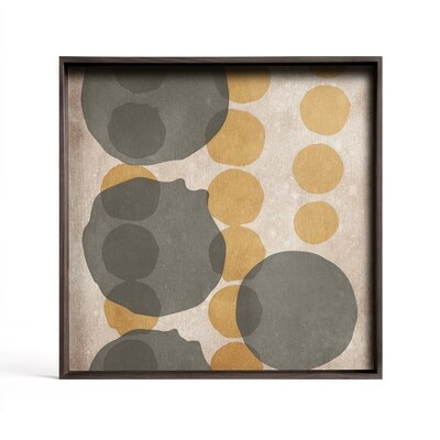 Ethnicraft - Tablett quadratisch, 51cm - Glas, Cinnamon Layered Dots