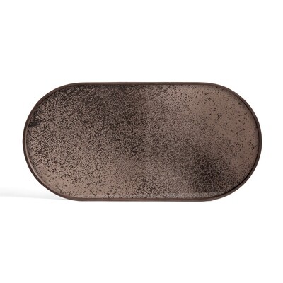 Tablett oval, M - Spiegelglas, Bronze