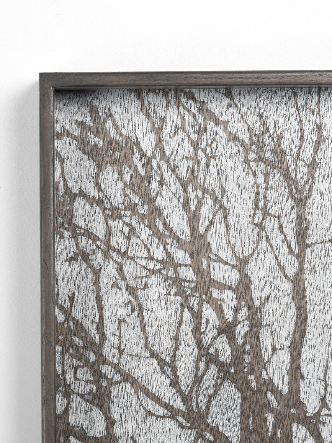 (Sale) Tablett quadratisch, 51cm - Holz, White Tree