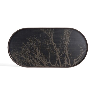 Tablett oval, M - Holz, Black Tree