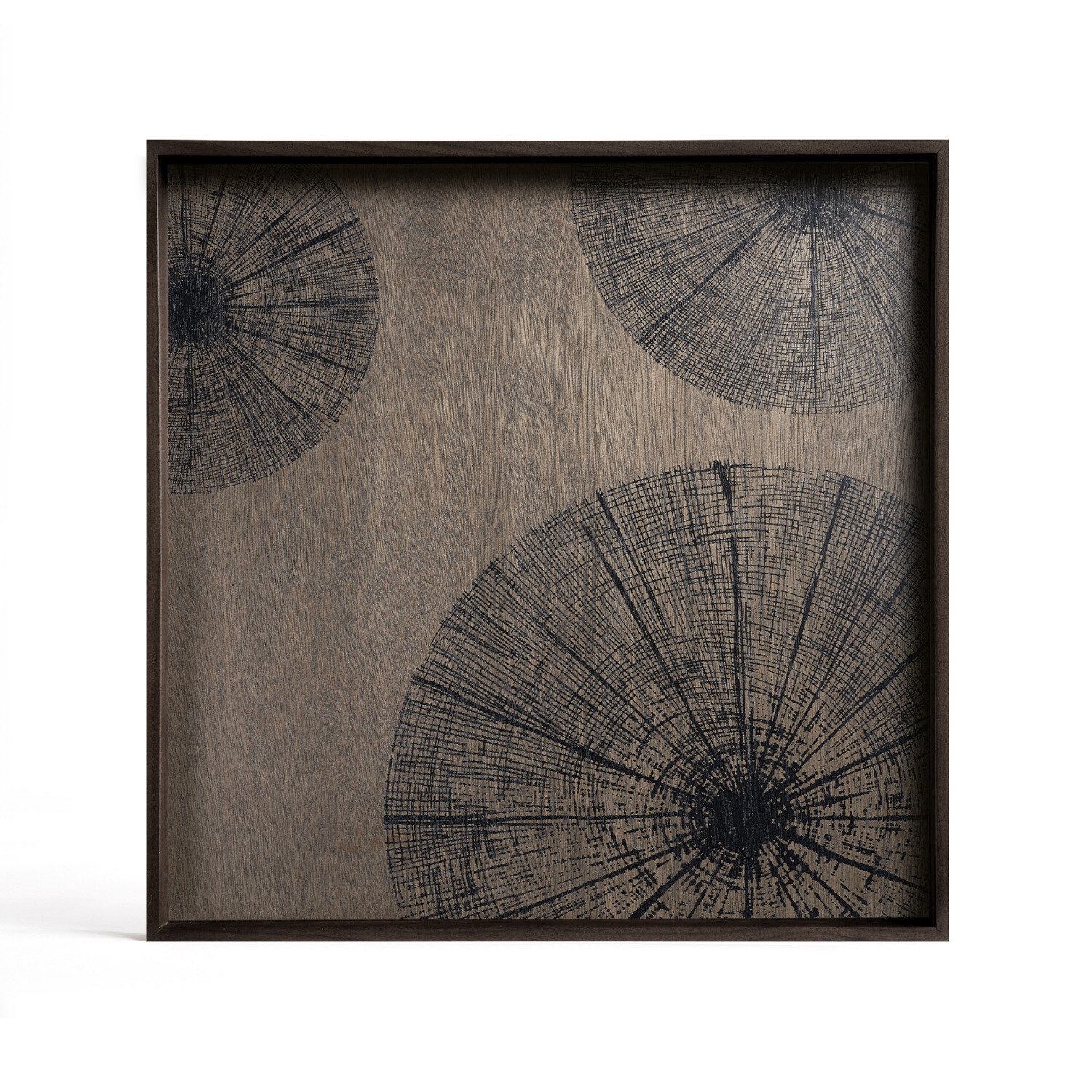 Ethnicraft - Tablett quadratisch, 51cm - Holz, Black Slices