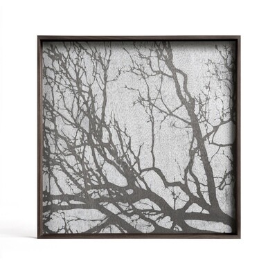 (Sale) Tablett quadratisch, 51cm - Holz, White Tree
